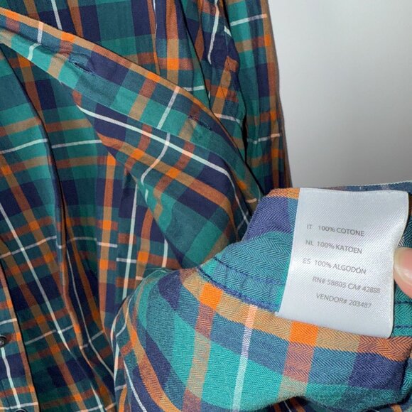 Synrgy Mens 4XL Plaid Button-Down Shirt Long Sleeve Cotton Multicolor - Picture 7 of 7